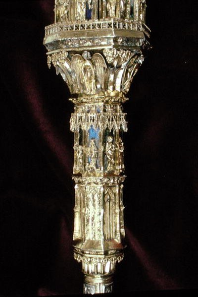 Capitale del pastorale di William of Wykeham (c.1320-1404) (argento dorato) (dettaglio) da English School